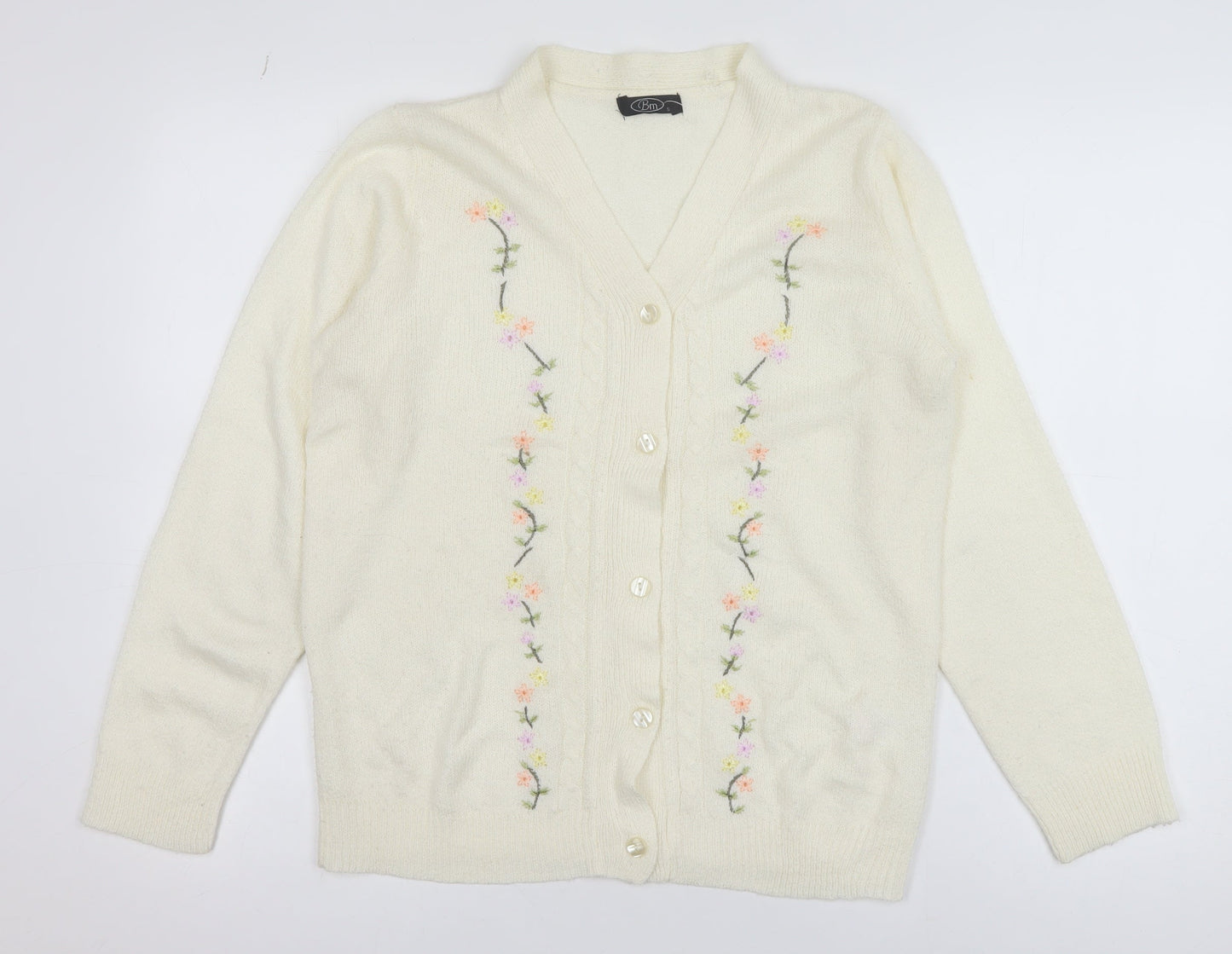 Womens UK Size S BM Ivory Cardigan Jumper