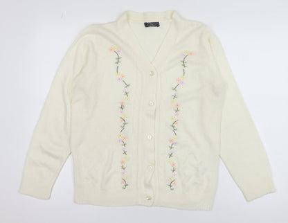Womens UK Size S BM Ivory Cardigan Jumper