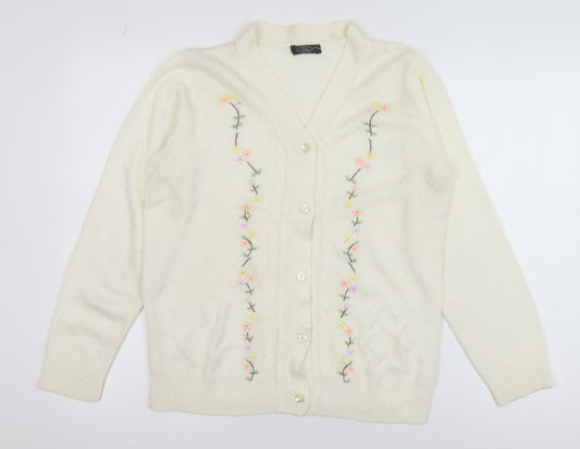 Womens UK Size S BM Ivory Cardigan Jumper