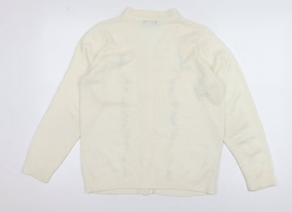 Womens UK Size S BM Ivory Cardigan Jumper