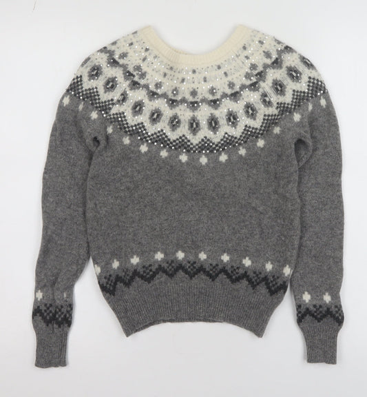 Womens UK Size 6 Jack Wills Grey Pullover Jumper