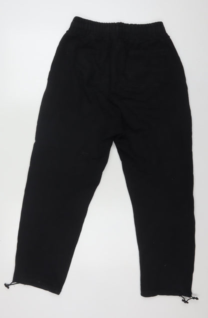 Zara Men Black Wide-Leg Joggers Size S Comfortable Fit Cotton