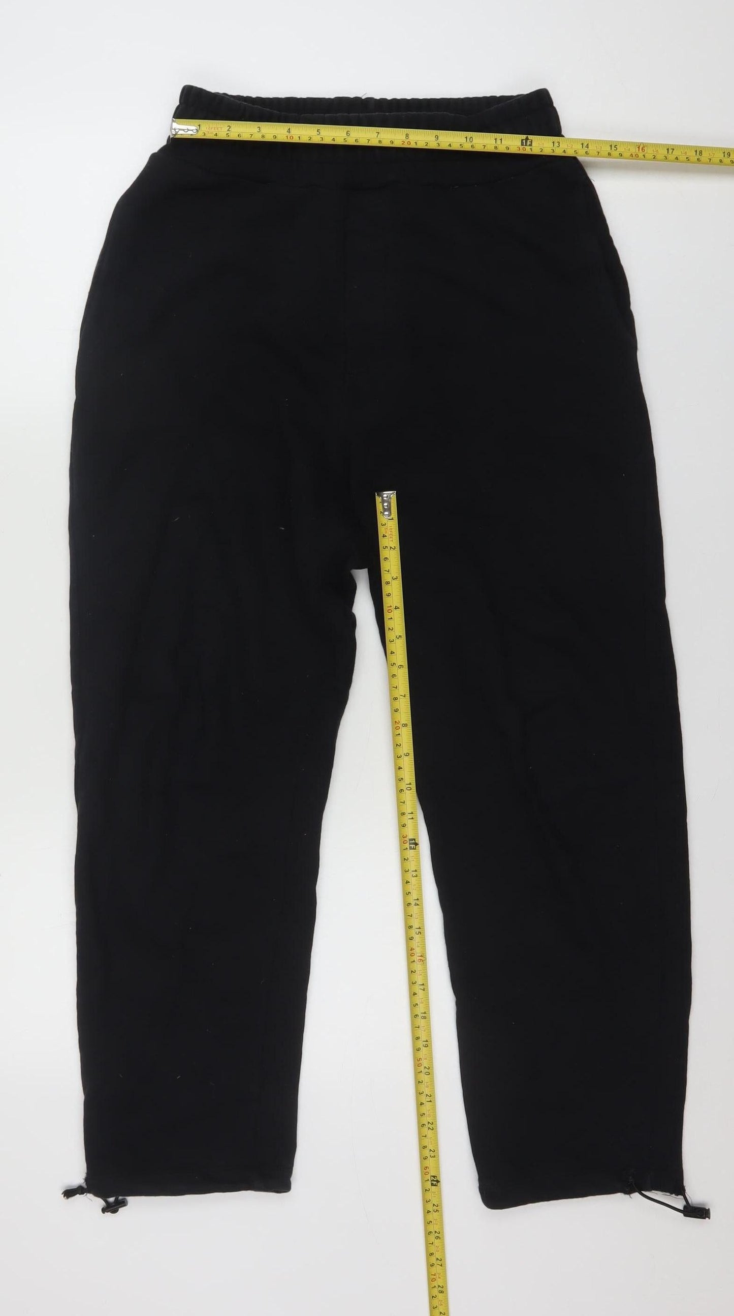 Zara Men Black Wide-Leg Joggers Size S Comfortable Fit Cotton
