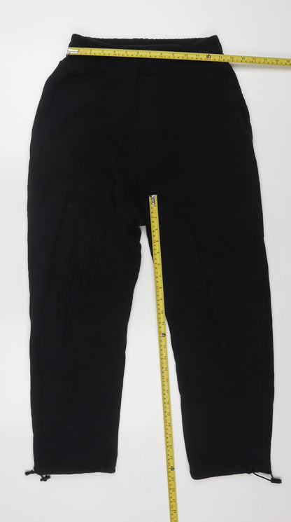 Zara Men Black Wide-Leg Joggers Size S Comfortable Fit Cotton