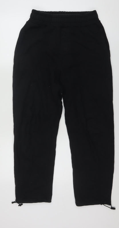 Zara Men Black Wide-Leg Joggers Size S Comfortable Fit Cotton
