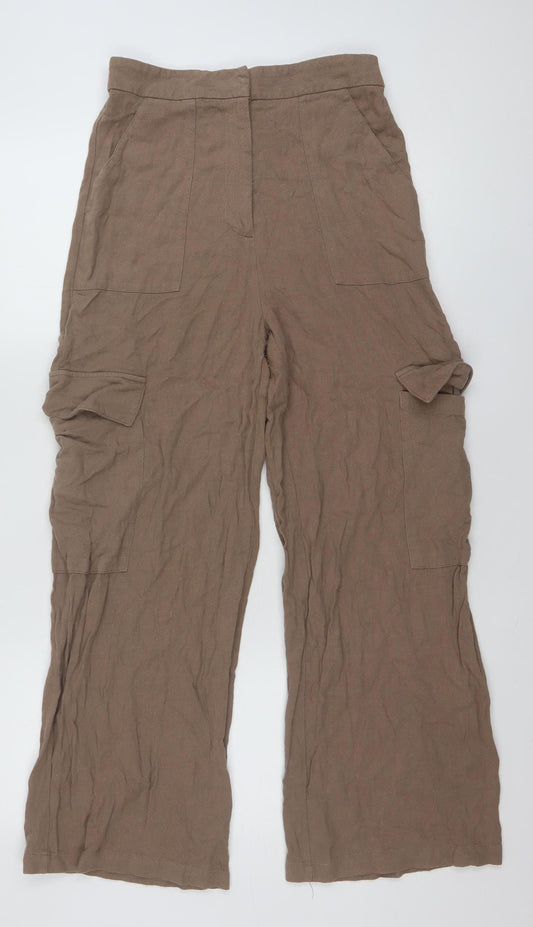 Womens UK Size 8 ASOS DESIGN Relaxed Fit Cargo Brown Trousers