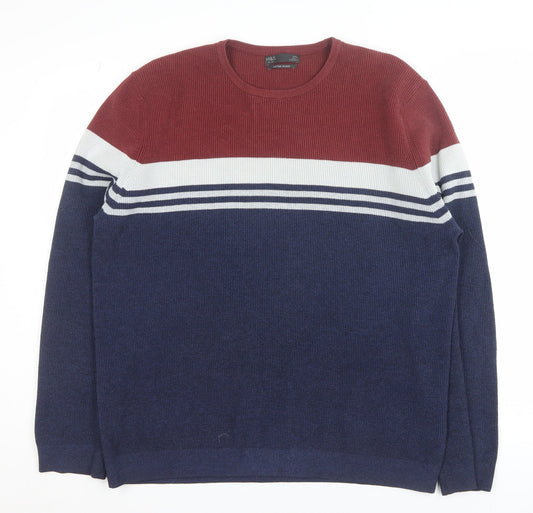 Mens UK Size 2XL Marks and Spencer Blue Pullover Jumper