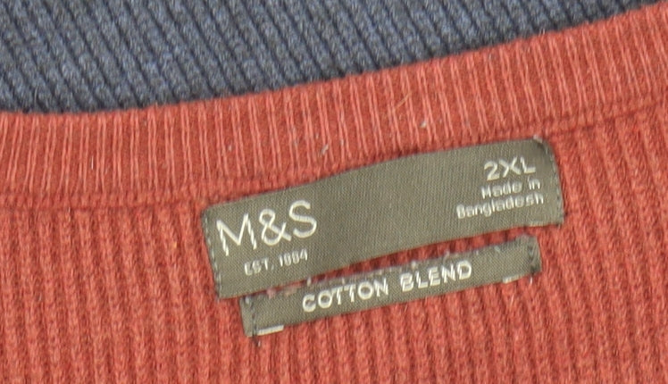 Mens UK Size 2XL Marks and Spencer Blue Pullover Jumper