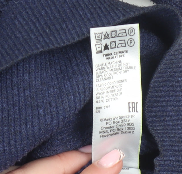 Mens UK Size 2XL Marks and Spencer Blue Pullover Jumper