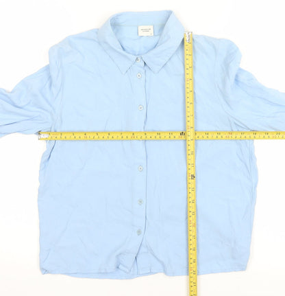 Womens UK Size 10 Jacqueline de Yong Blue Basic Button-Up