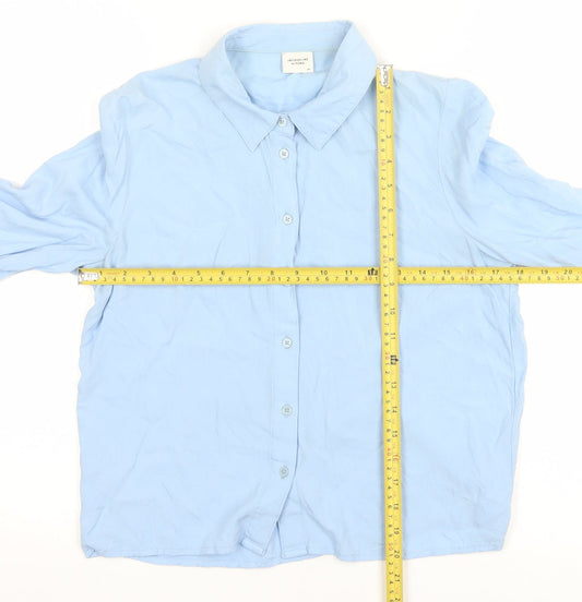 Womens UK Size 10 Jacqueline de Yong Blue Basic Button-Up