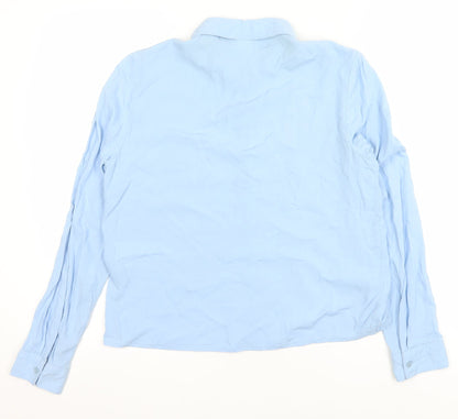 Womens UK Size 10 Jacqueline de Yong Blue Basic Button-Up