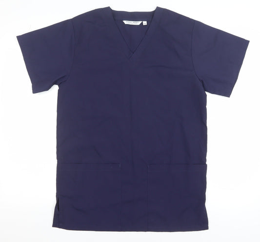 Womens UK Size XS Simon Jersey Blue Basic T-Shirt