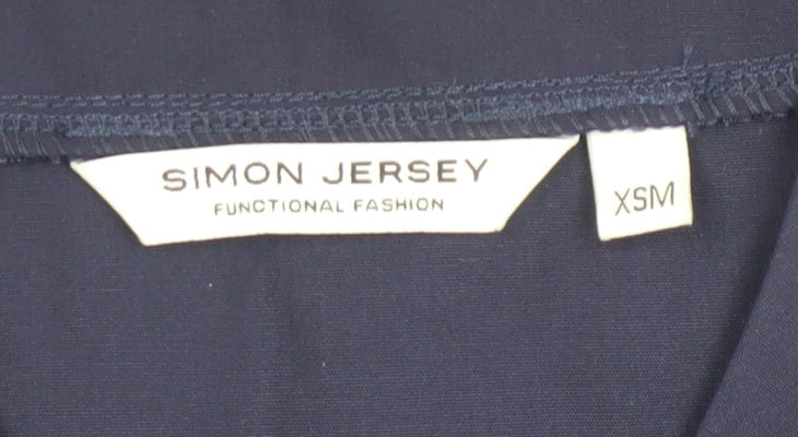Womens UK Size XS Simon Jersey Blue Basic T-Shirt