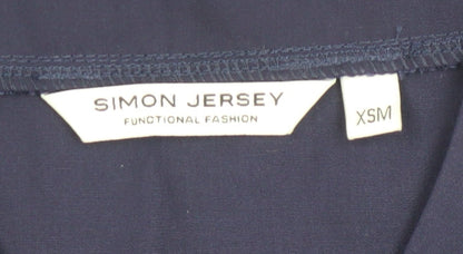 Womens UK Size XS Simon Jersey Blue Basic T-Shirt