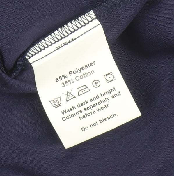Womens UK Size XS Simon Jersey Blue Basic T-Shirt