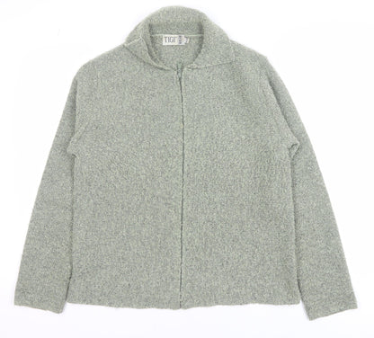 Womens UK Size 14 TIGI Wear Grey Full Zip Jumper