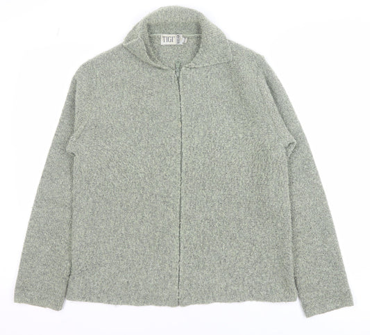 Womens UK Size 14 TIGI Wear Grey Full Zip Jumper