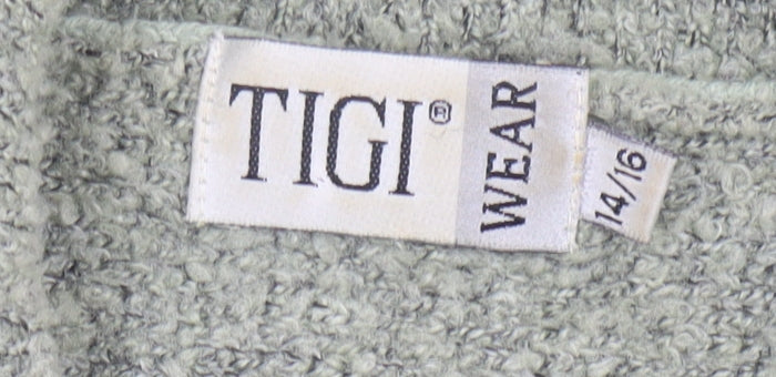 Womens UK Size 14 TIGI Wear Grey Full Zip Jumper