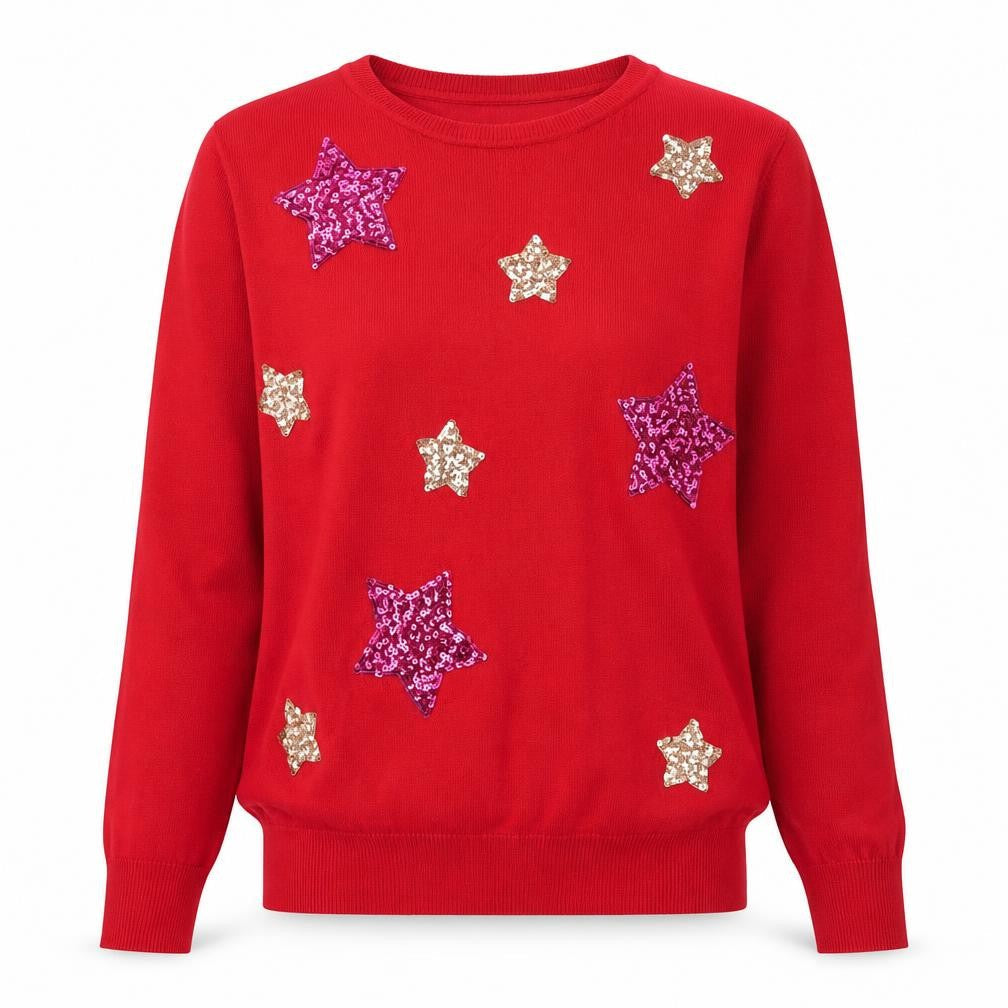 Womens UK Size M Merry Christmas Red Pullover Jumper
