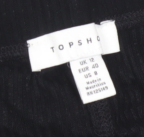 Womens UK Size 12 Topshop Regular Fit Jogger Black Trousers
