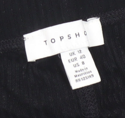 Womens UK Size 12 Topshop Regular Fit Jogger Black Trousers
