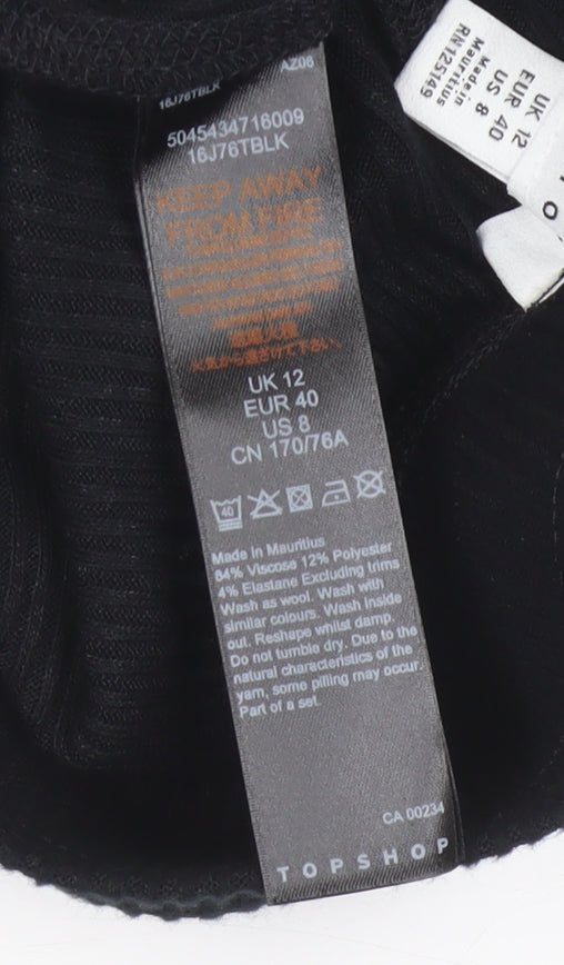 Womens UK Size 12 Topshop Regular Fit Jogger Black Trousers