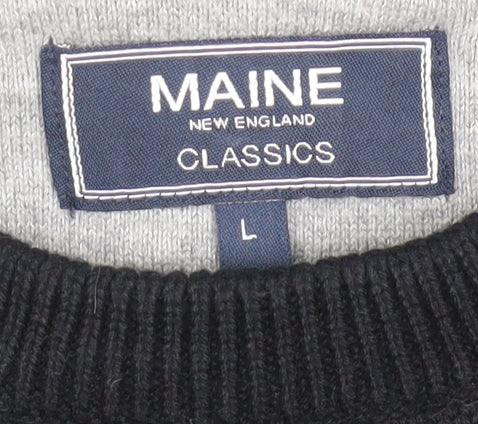 Mens UK Size L Maine New England Black Pullover Jumper