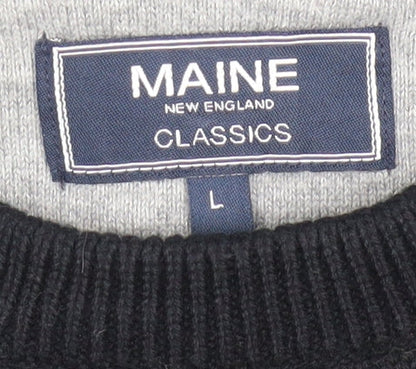 Mens UK Size L Maine New England Black Pullover Jumper