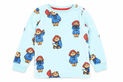 Marks and Spencer Boys Blue Paddington Bear Fleece Pyjama Top 2-3 Years