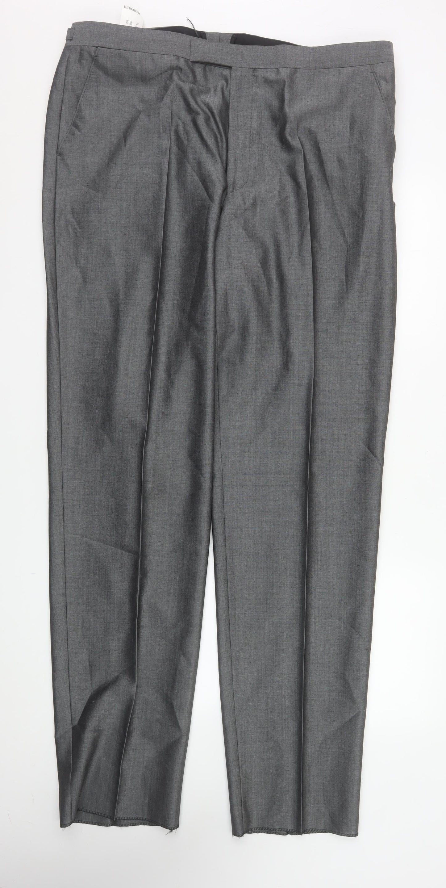 Mens UK Size XL Torre Cerimonia Classic Fit Dress Pants Grey Trousers