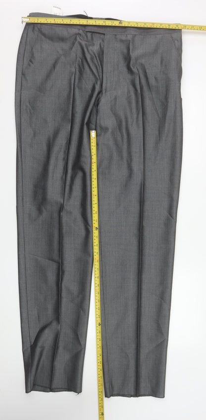 Mens UK Size XL Torre Cerimonia Classic Fit Dress Pants Grey Trousers