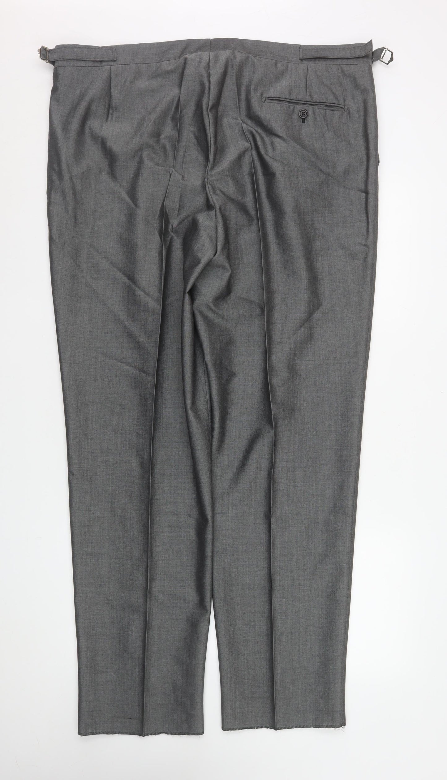 Mens UK Size 42R Torre Regular Fit Dress Pants Grey Trousers