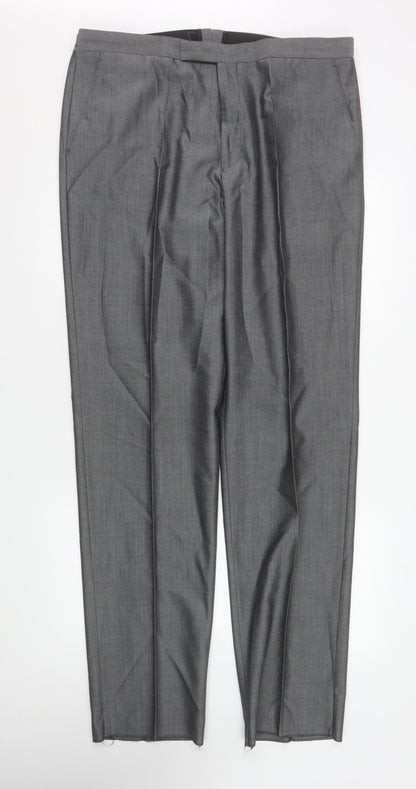 Mens UK Size XL Torre Regular Fit Dress Pants Grey Trousers