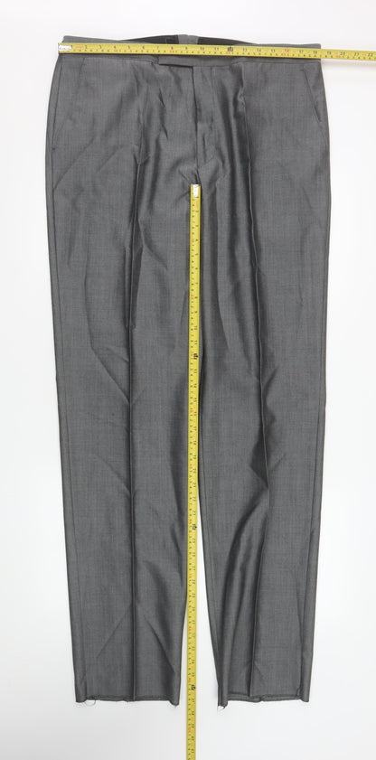 Mens UK Size XL Torre Regular Fit Dress Pants Grey Trousers