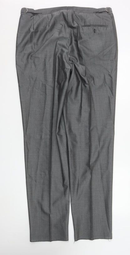 Mens UK Size XL Torre Regular Fit Dress Pants Grey Trousers
