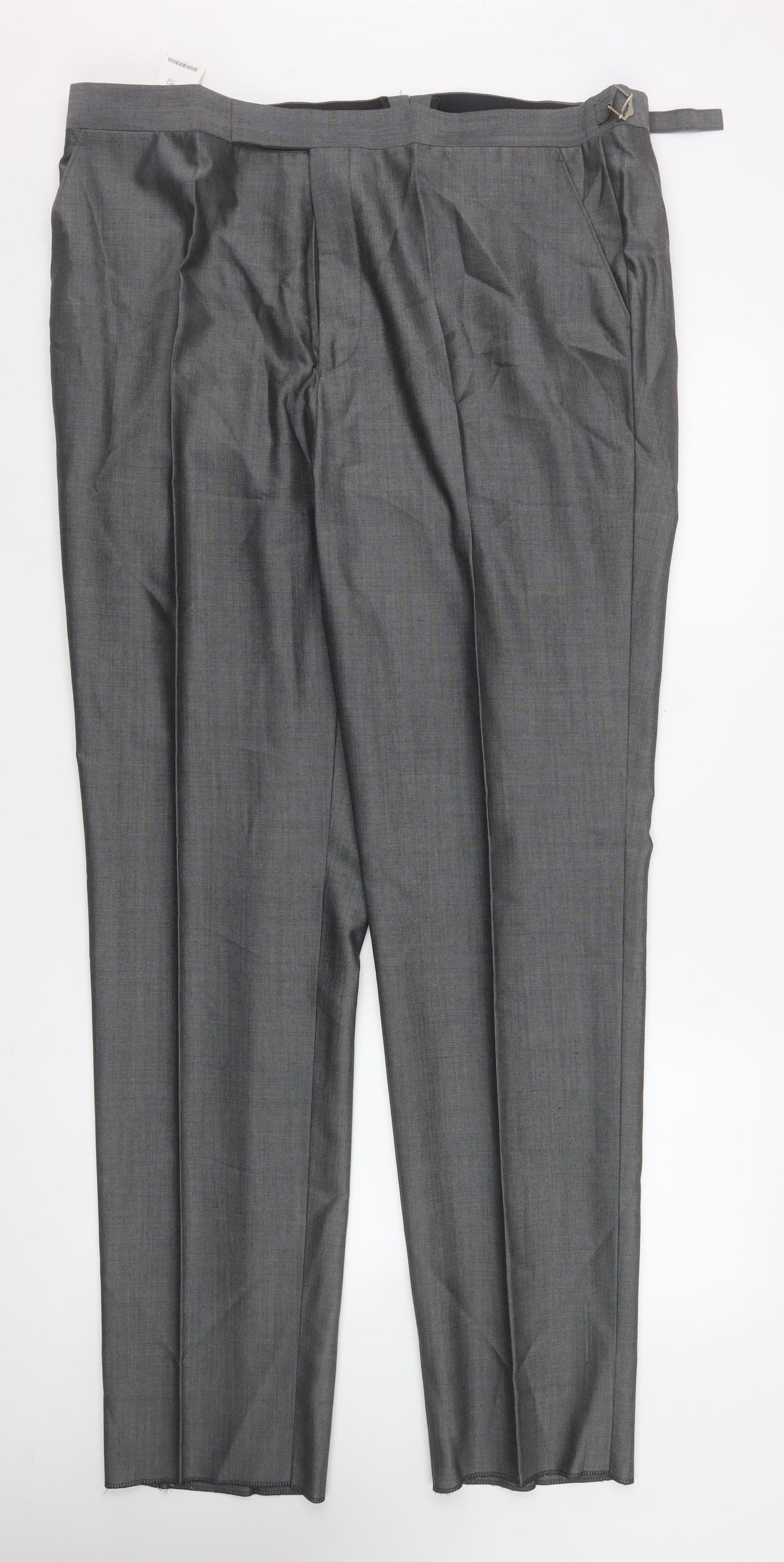 Mens UK Size 40L Torre Cerimonia Classic Fit Dress Pants Grey Trousers