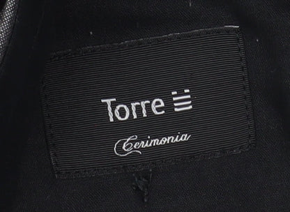 Mens UK Size 40L Torre Cerimonia Classic Fit Dress Pants Grey Trousers