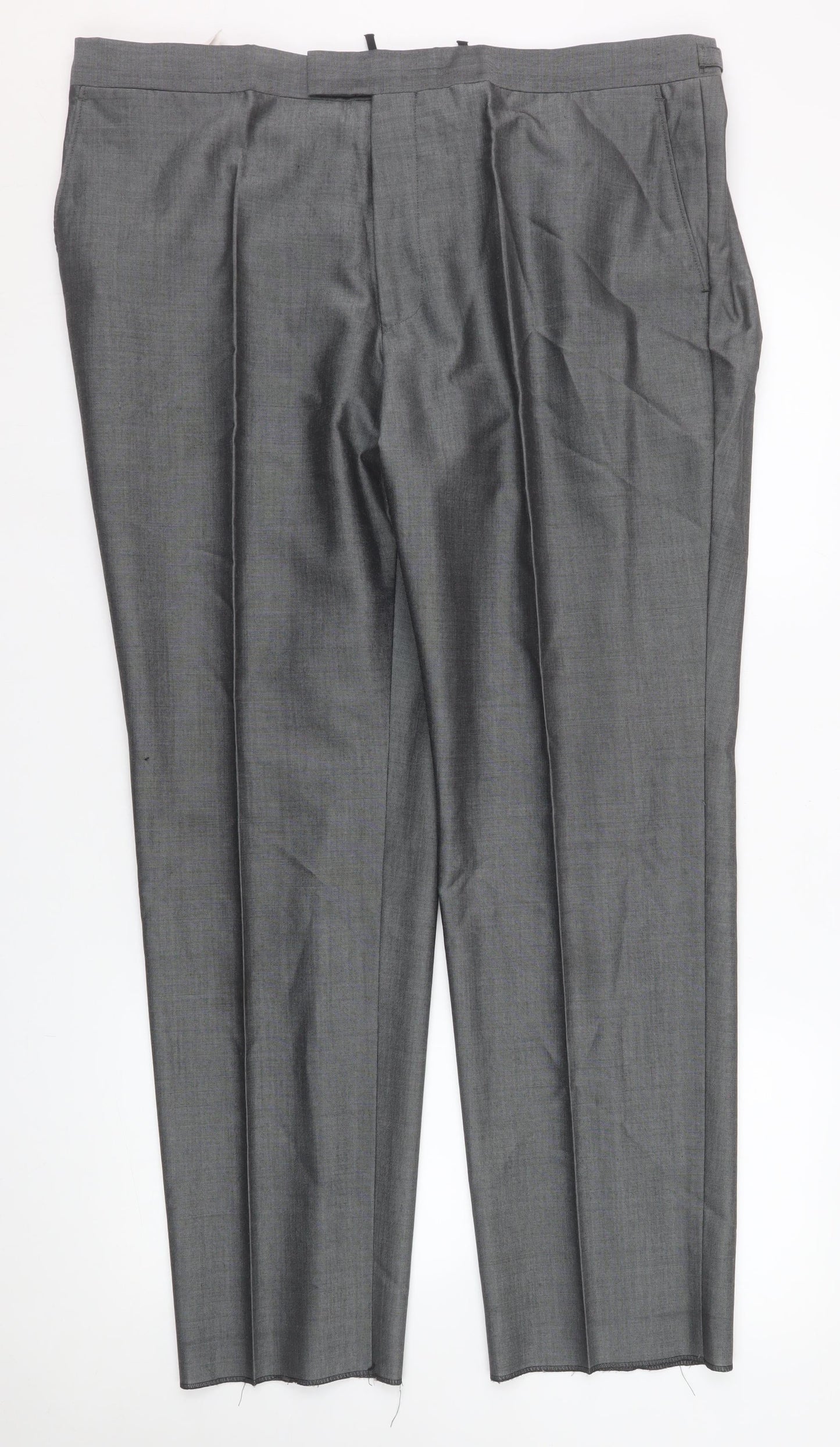 Mens UK Size 40S Torre Regular Fit Dress Pants Grey Trousers