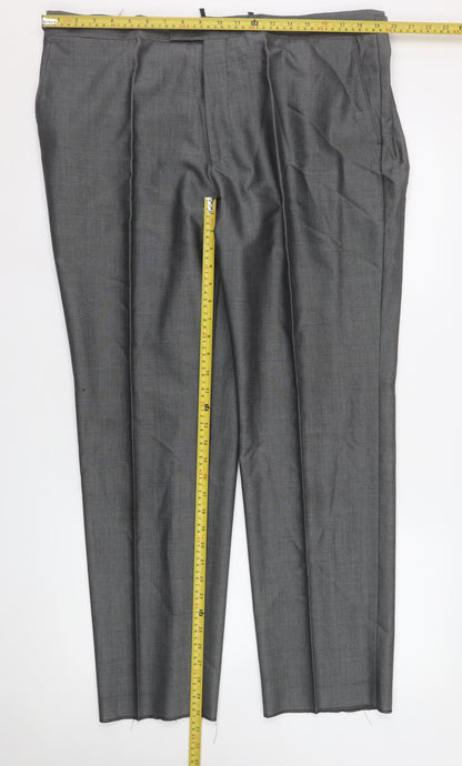 Mens UK Size 40S Torre Regular Fit Dress Pants Grey Trousers