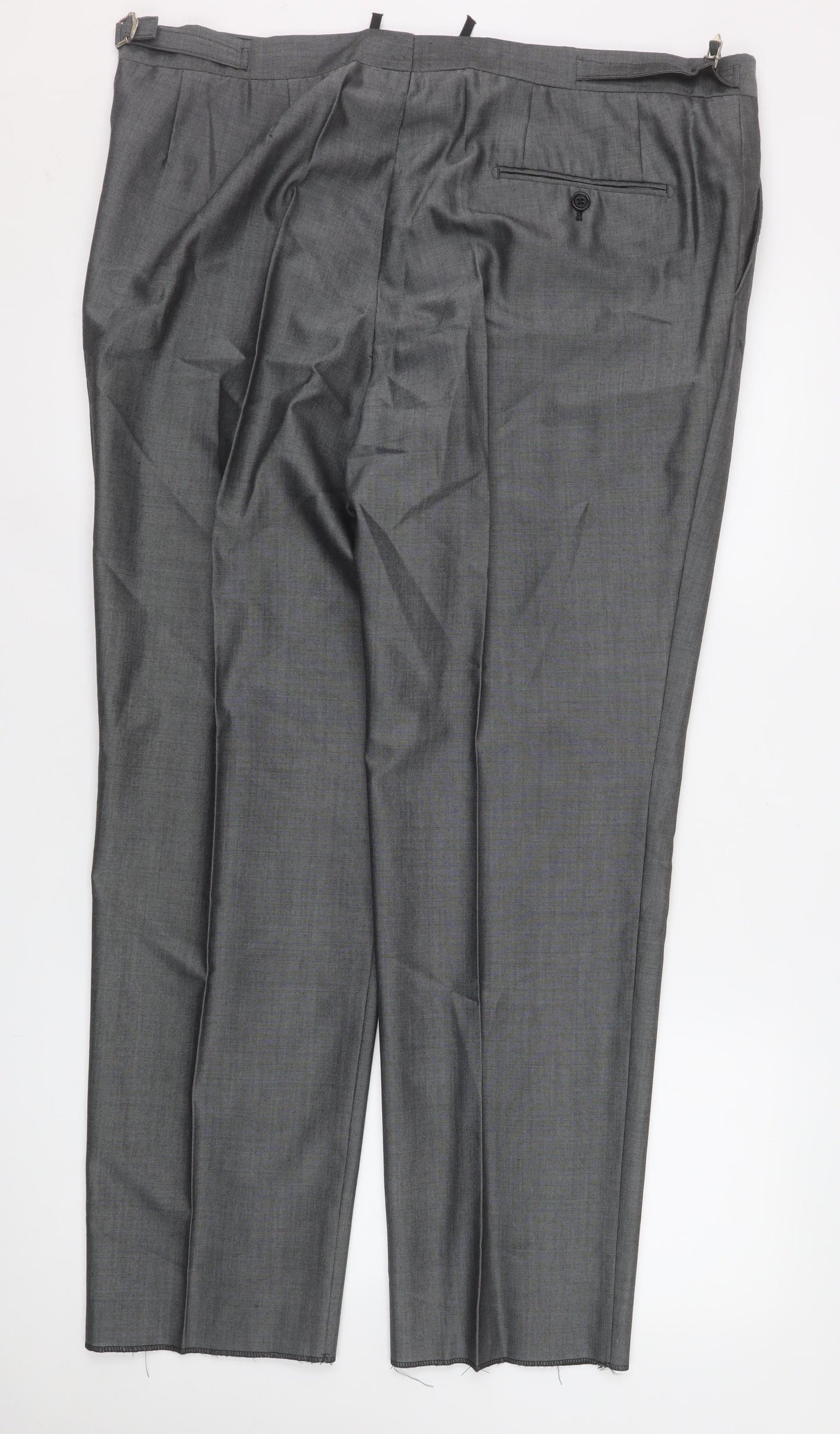 Mens UK Size 40S Torre Regular Fit Dress Pants Grey Trousers
