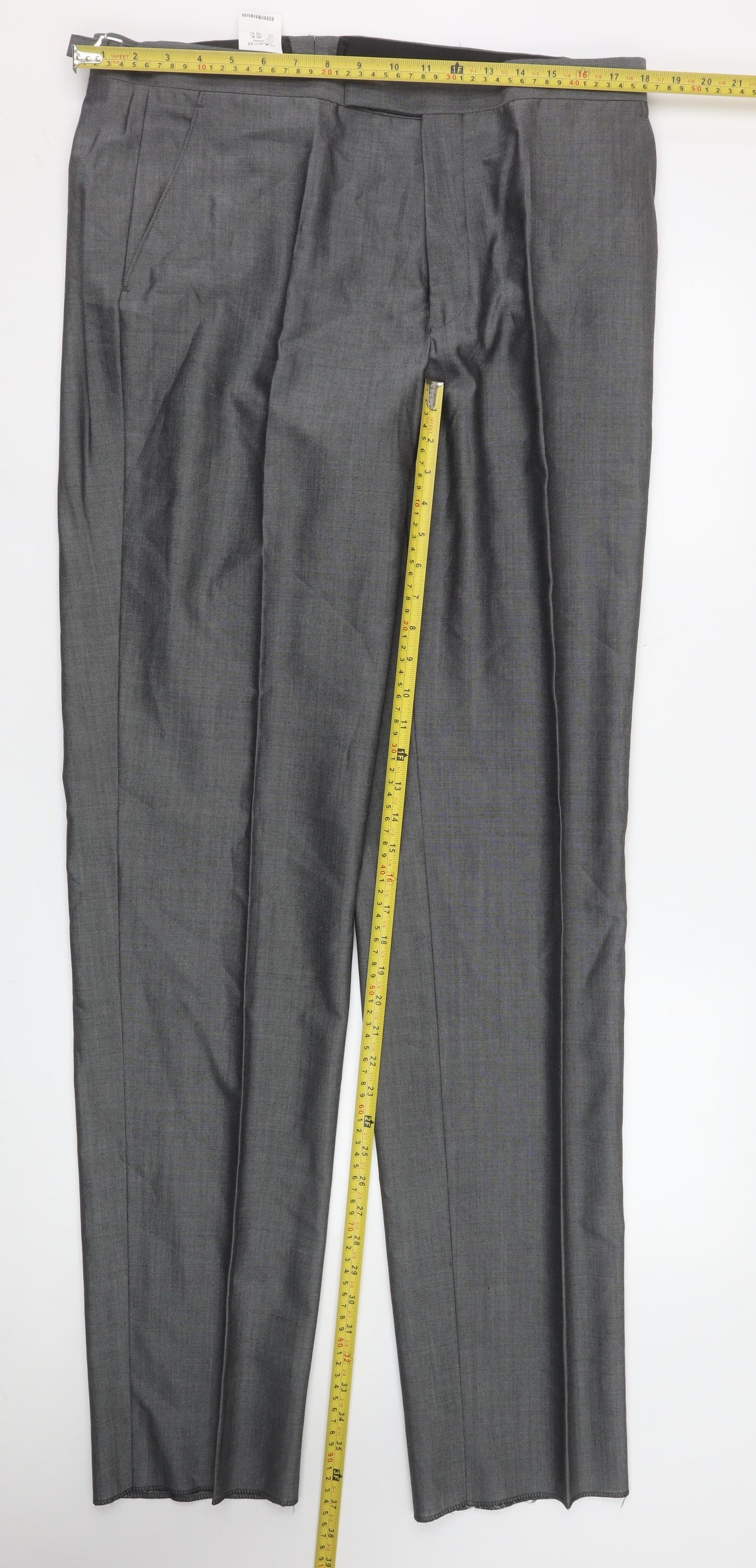 Mens UK Size XL Torre Regular Fit Dress Pants Grey Trousers