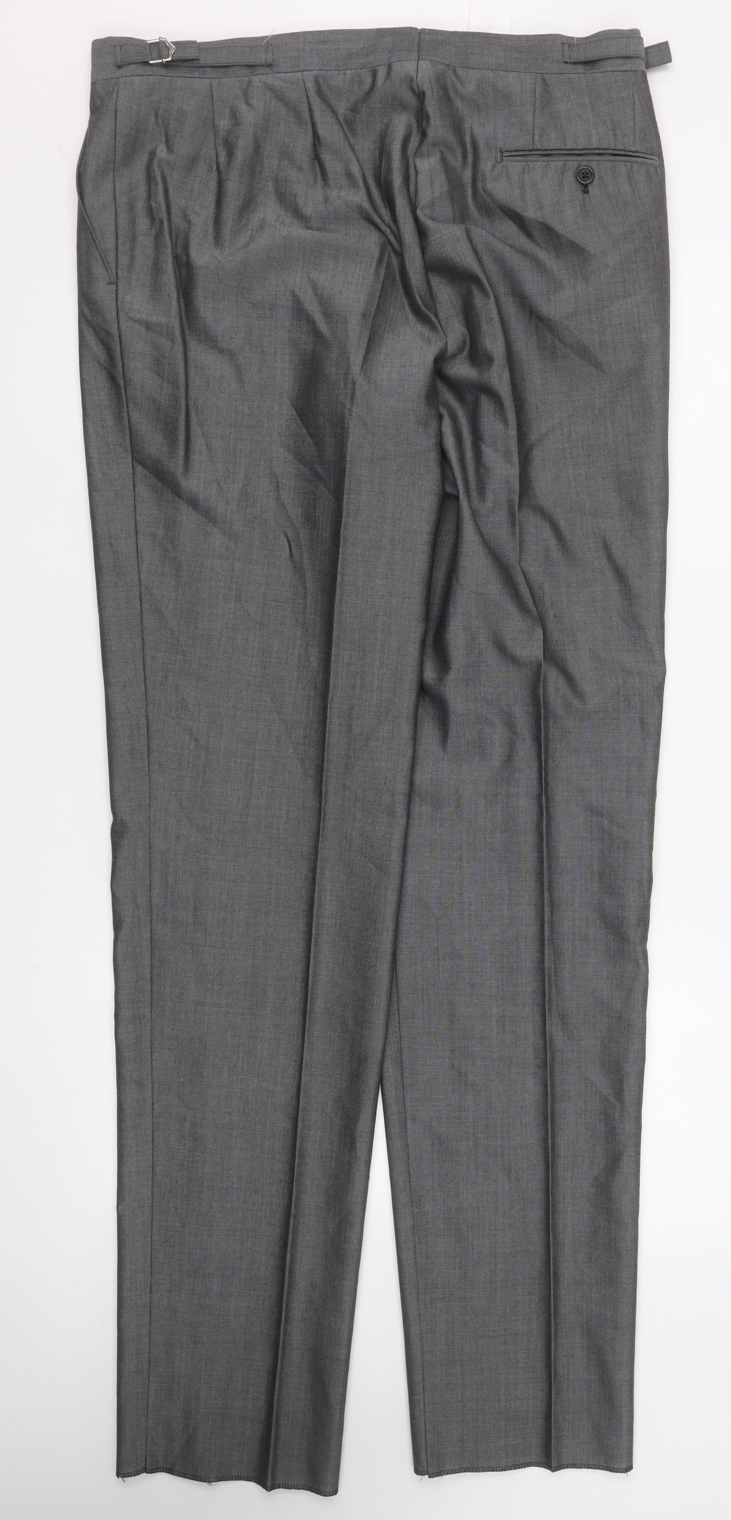 Mens UK Size XL Torre Regular Fit Dress Pants Grey Trousers