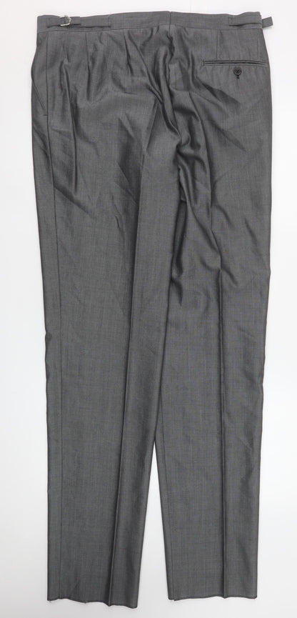 Mens UK Size XL Torre Regular Fit Dress Pants Grey Trousers