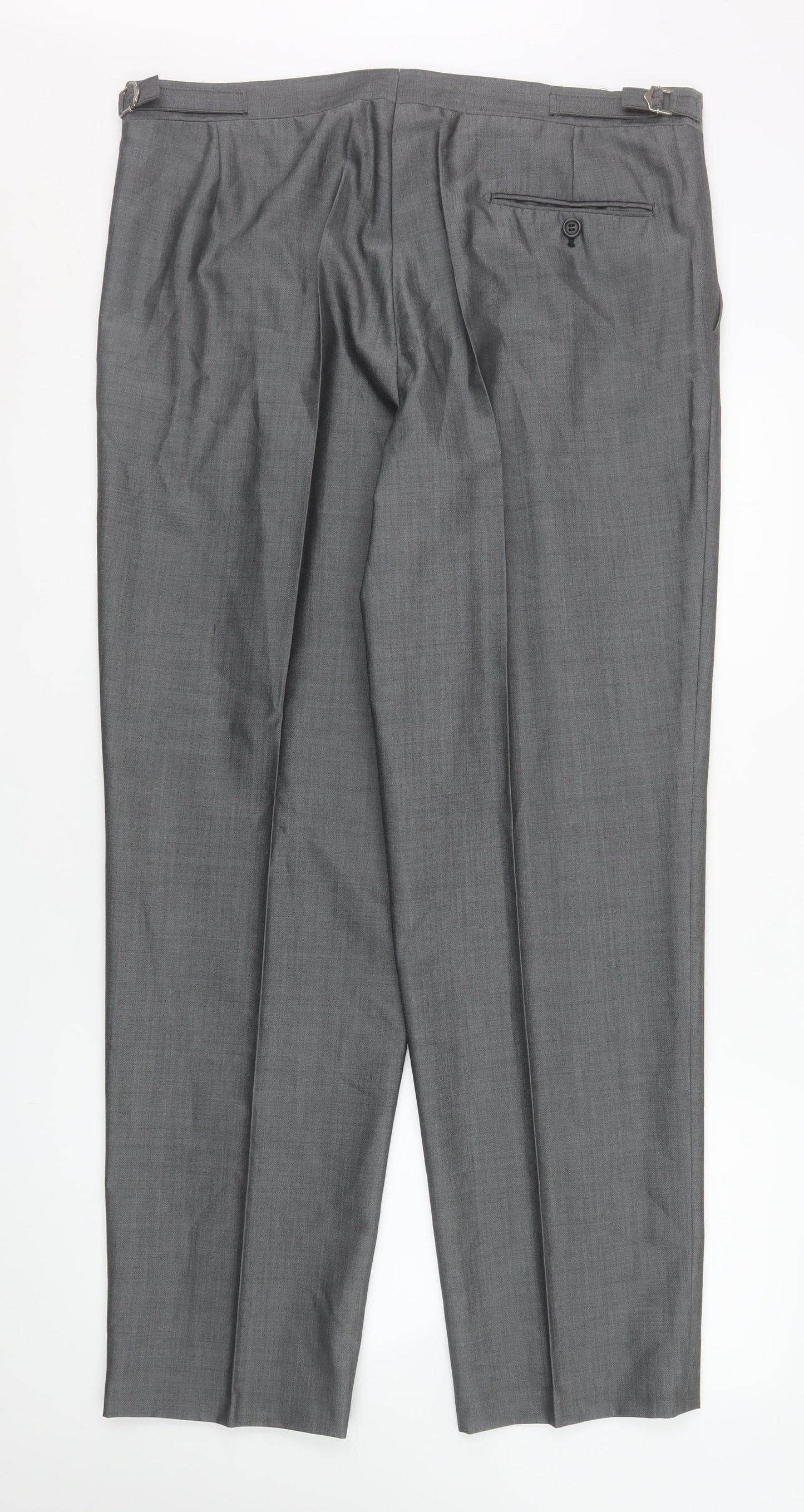 Mens UK Size 38R Torre Regular Fit Dress Pants Grey Trousers