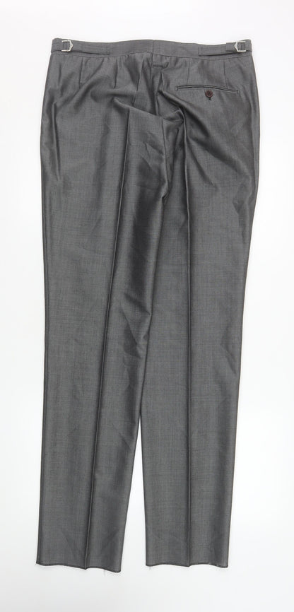 Torre Formal Wear Men's Grey 34L Pleated Dress Trousers