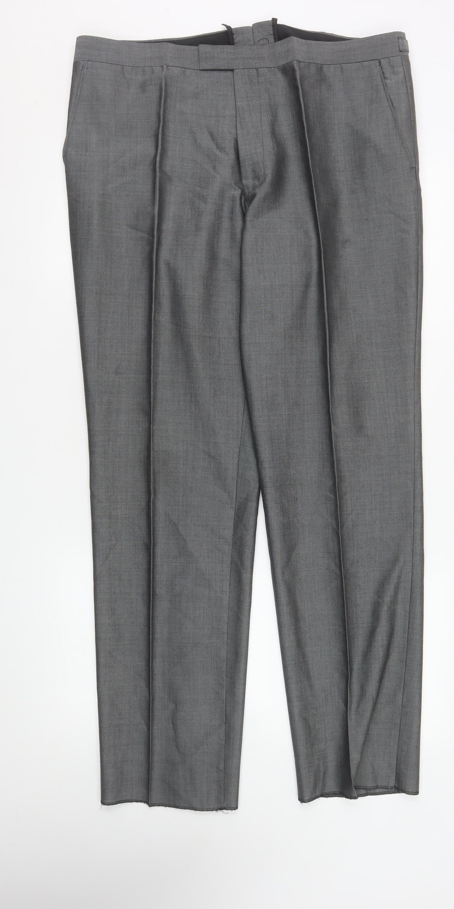 Mens UK Size 38R Torre Regular Fit Dress Pants Grey Trousers