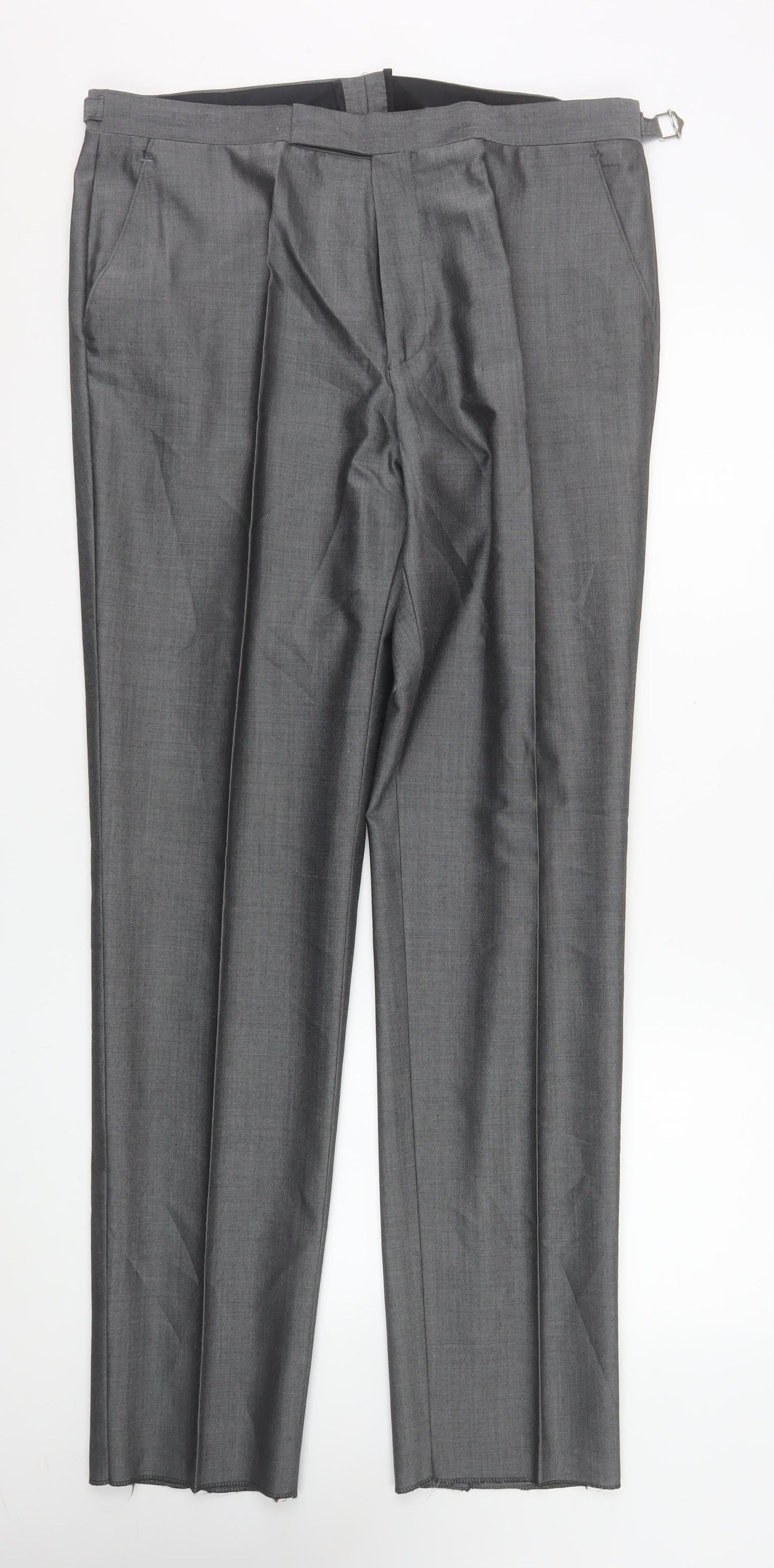 Mens UK Size L Torre Cerimonia Regular Fit Dress Pants Grey Trousers
