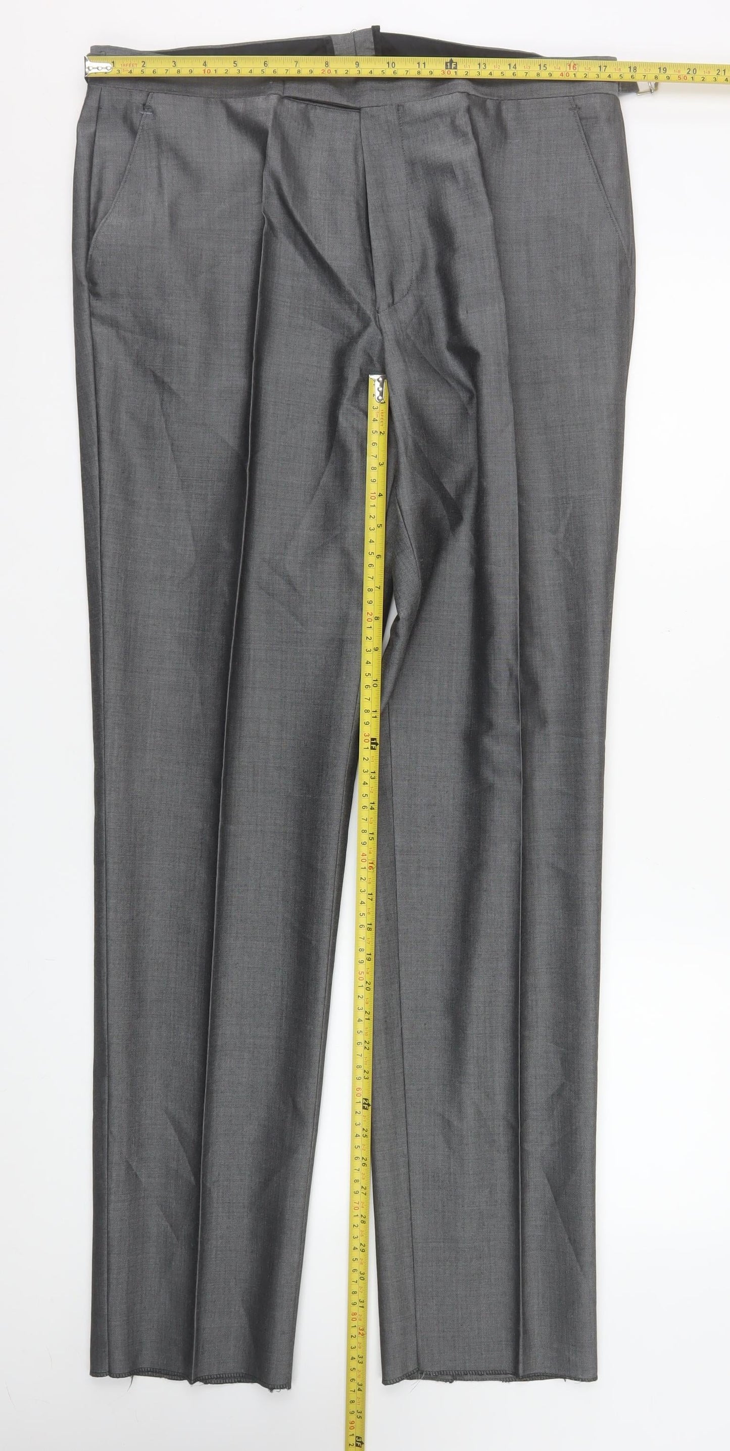 Mens UK Size L Torre Cerimonia Regular Fit Dress Pants Grey Trousers