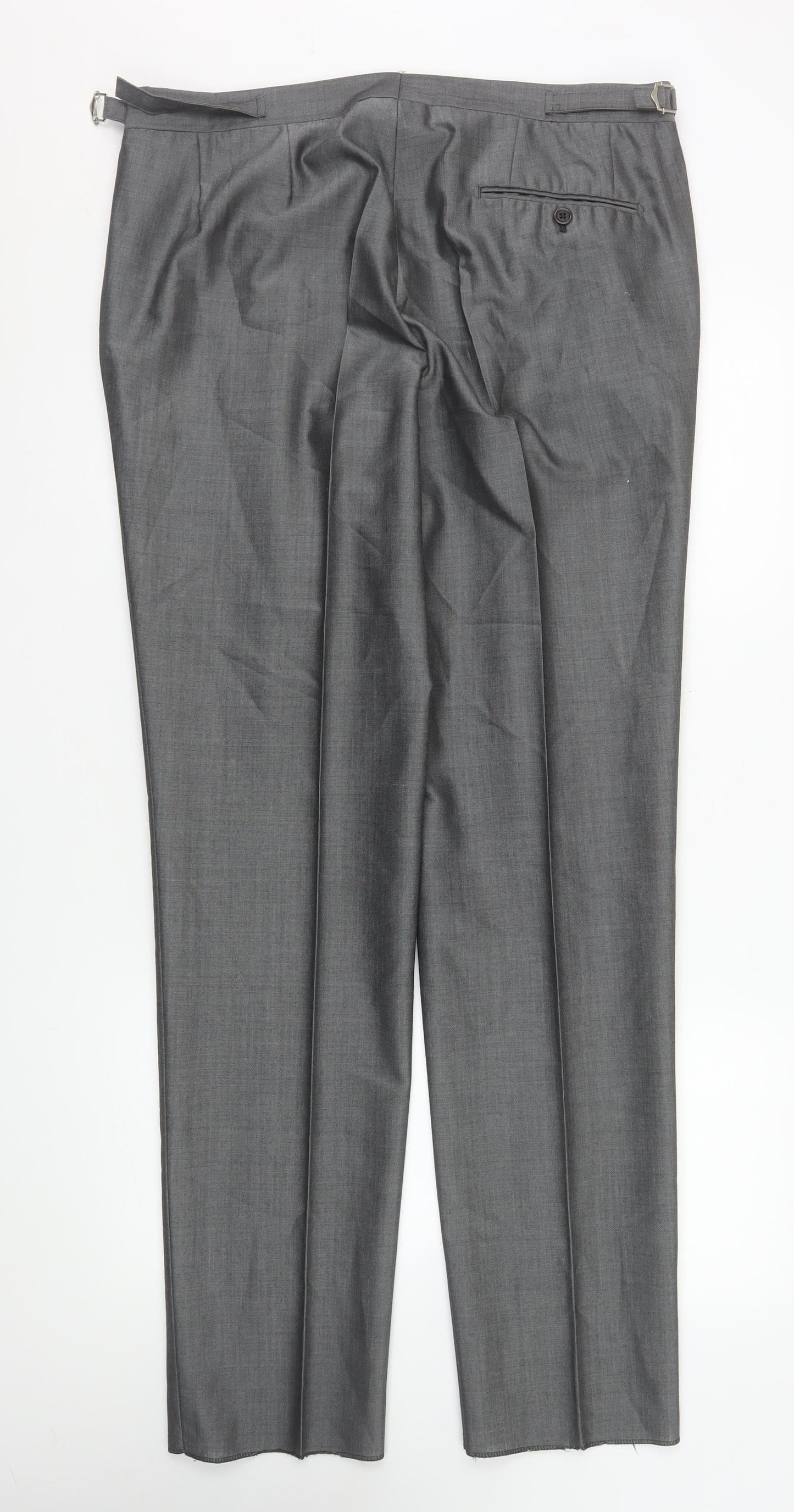 Mens UK Size L Torre Cerimonia Regular Fit Dress Pants Grey Trousers
